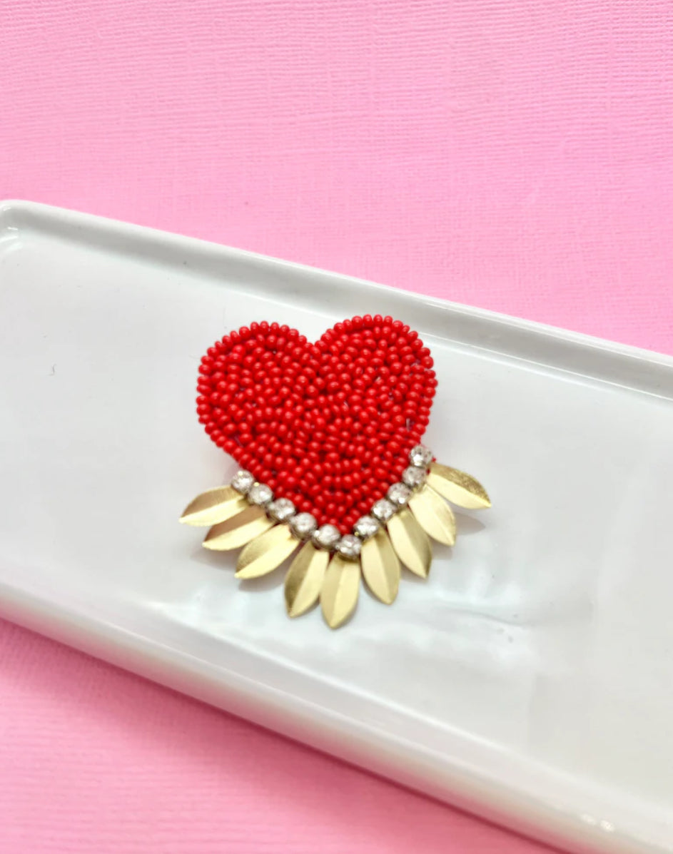 Red Starstruck Heart Earrings