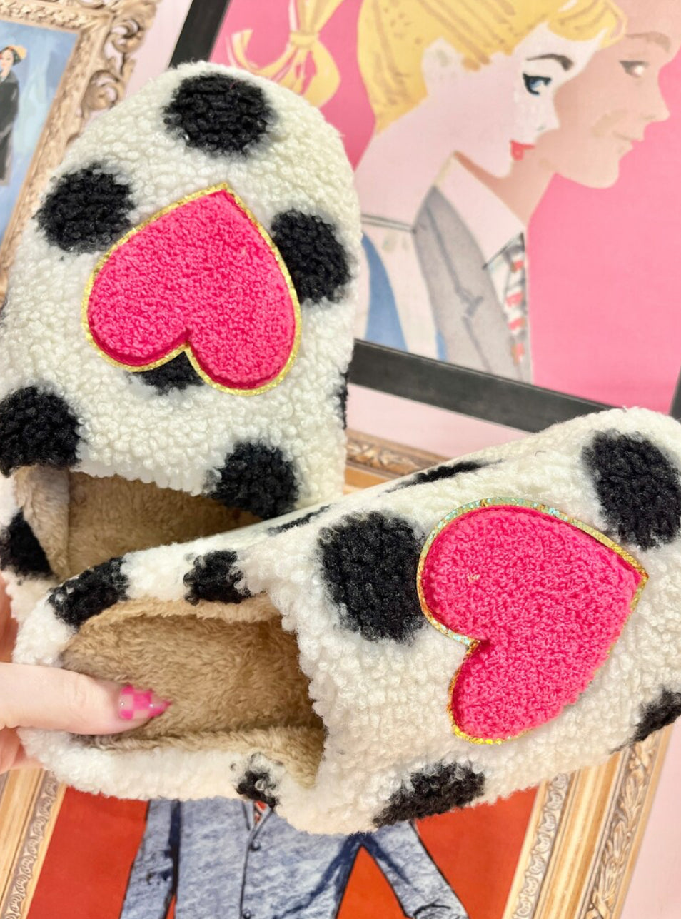 Polka Heart Slippers