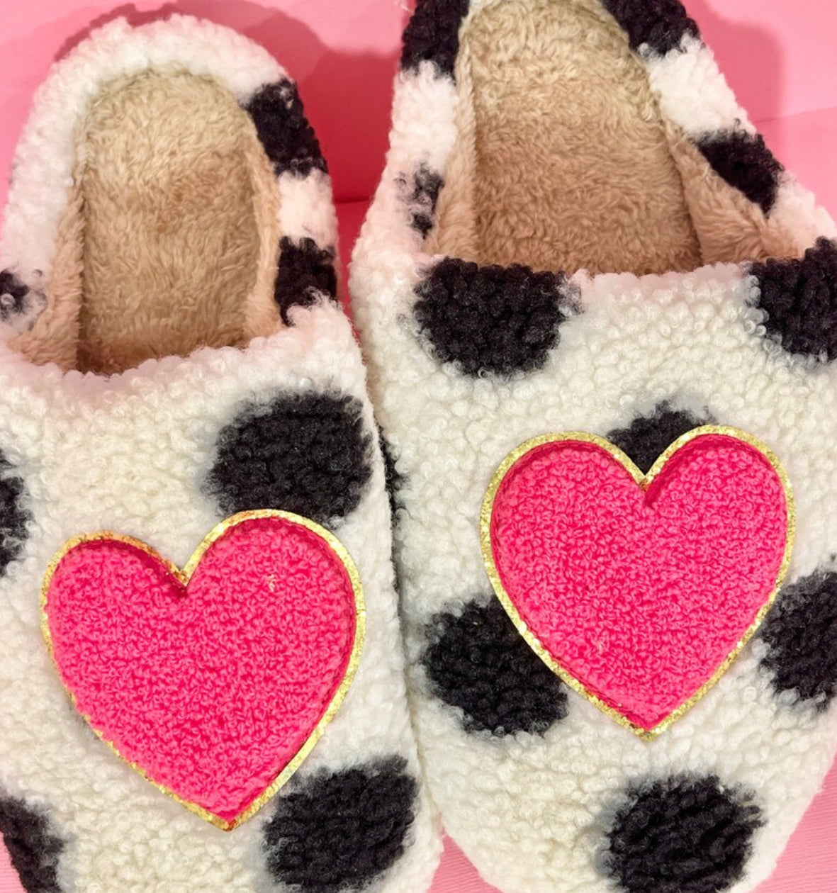 Polka Heart Slippers