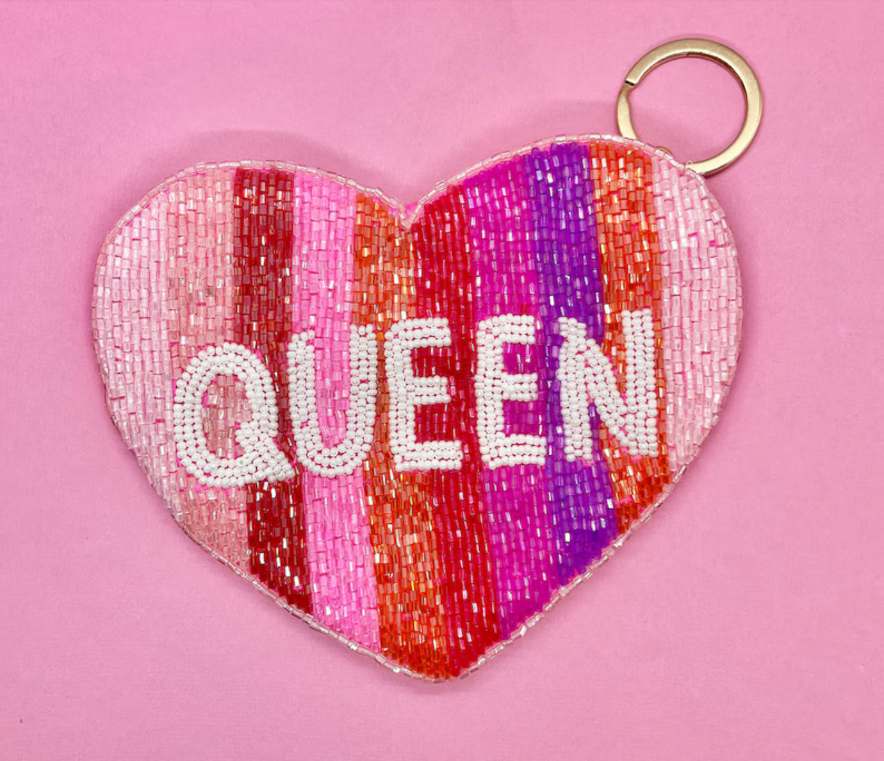 Queen Heart Beaded Coin Purse