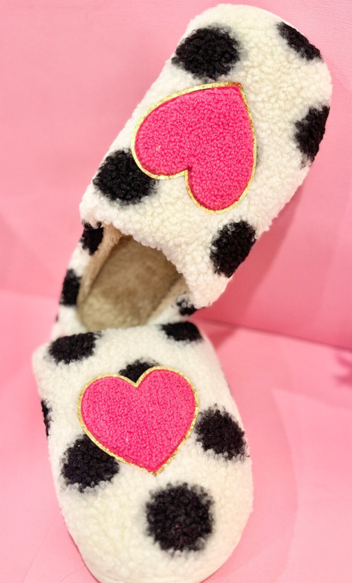 Polka Heart Slippers