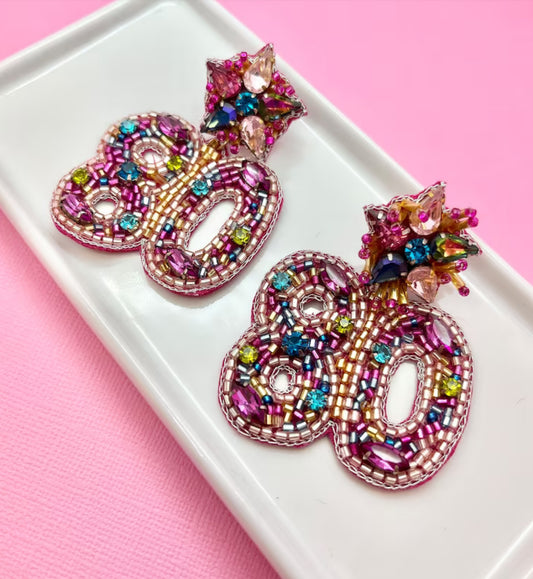 80th Birthday Milestone Earrings