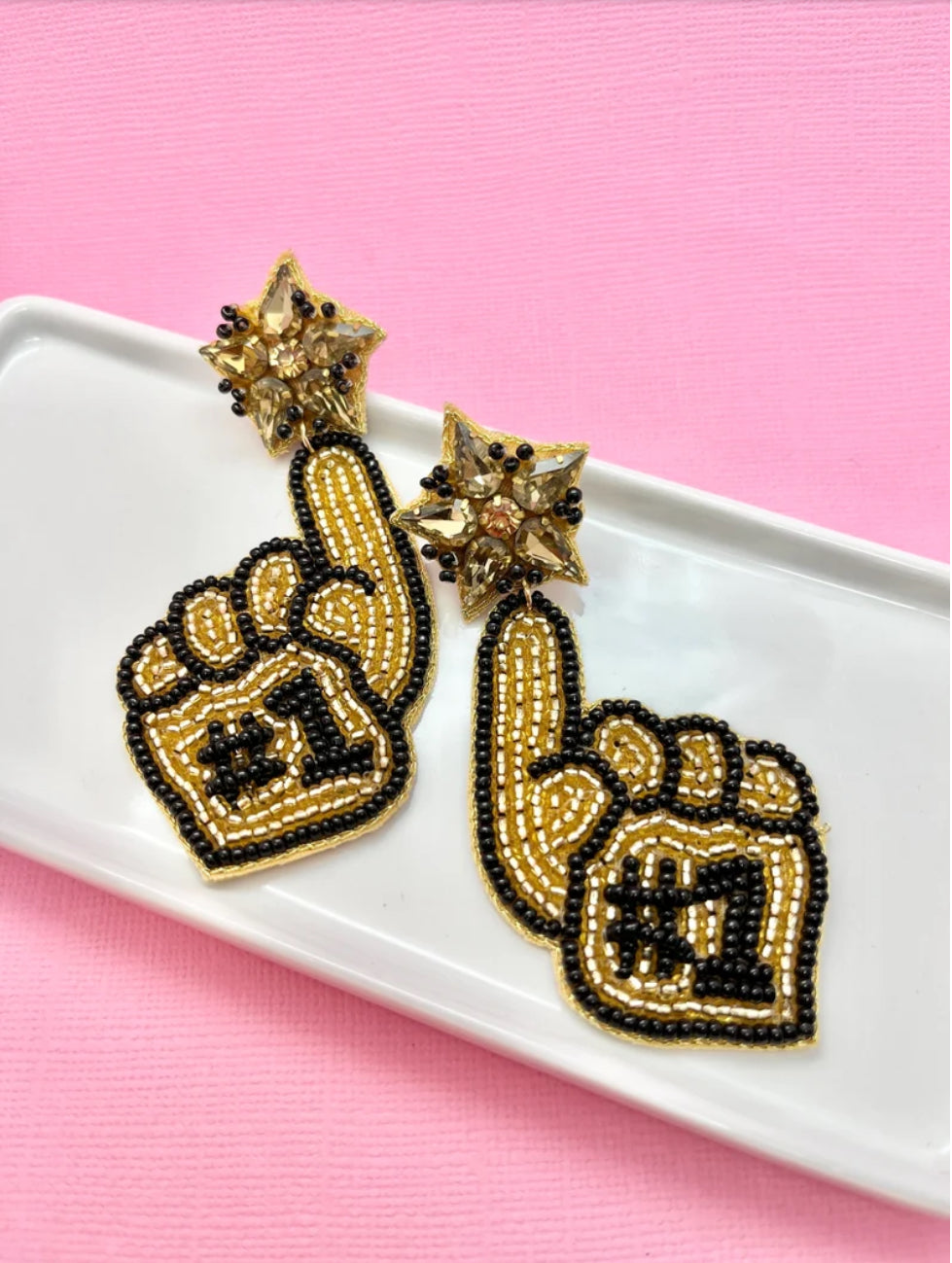 Gold and Black Game Day Earrings