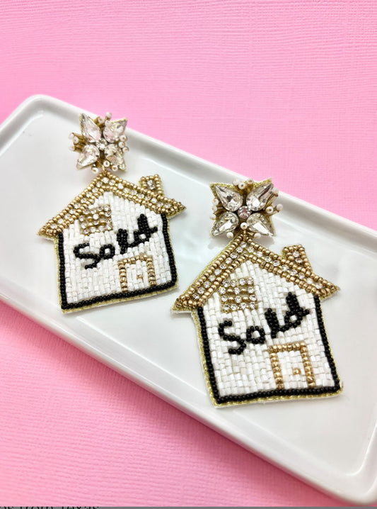 Sold House Real Estate Realtor Earrings