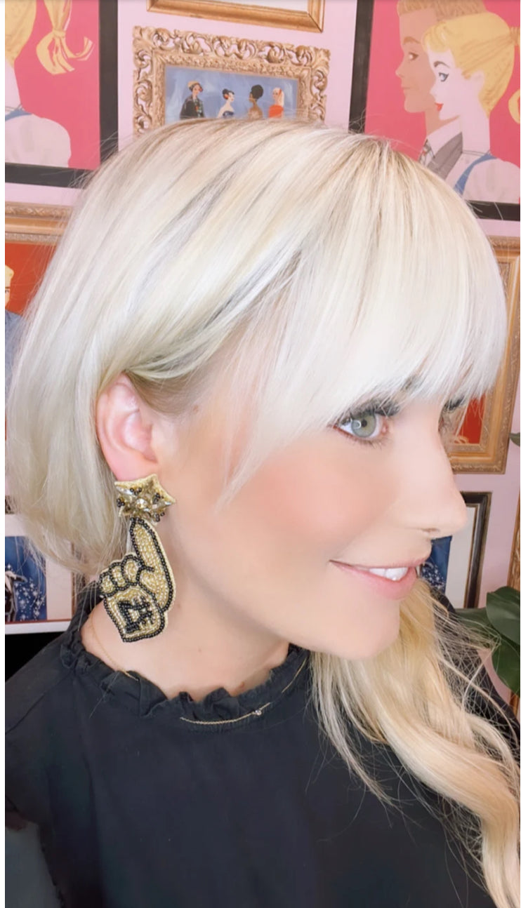 Maroon and White Game Day Earrings