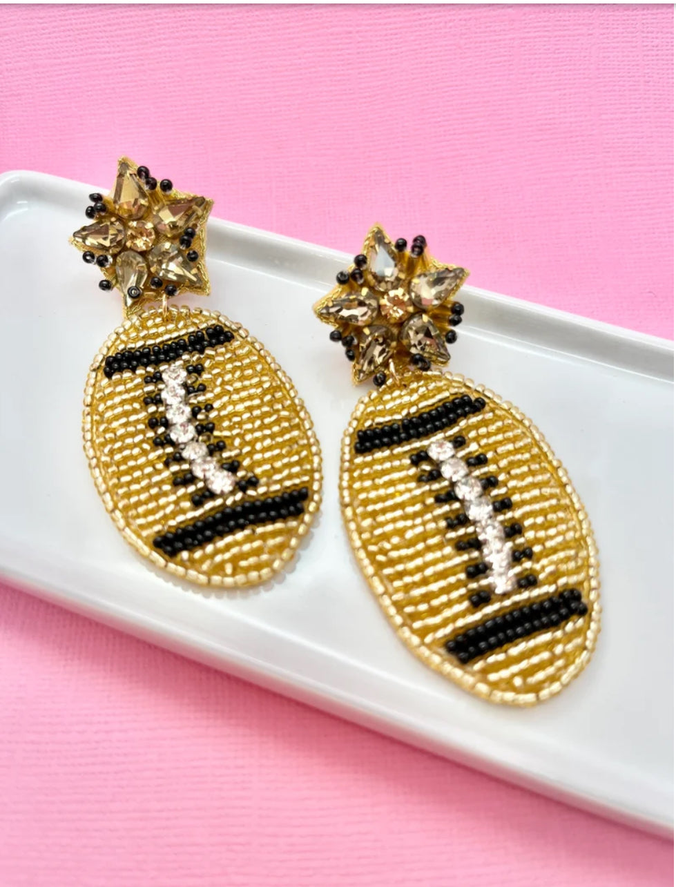 Gold and Black Game Day Earrings