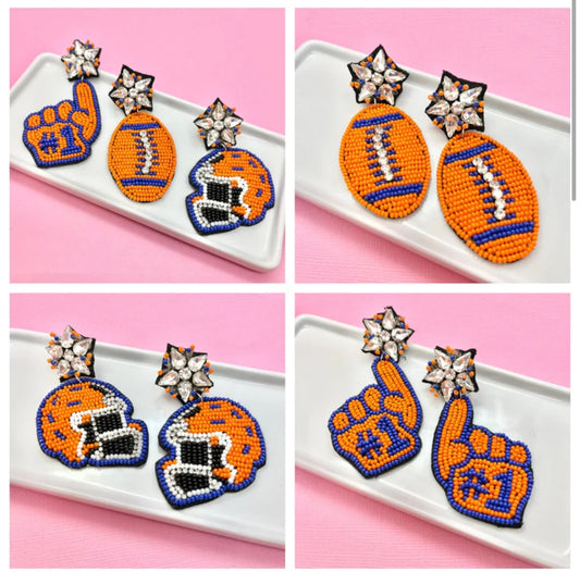 Orange and Blue Game Day Earrings