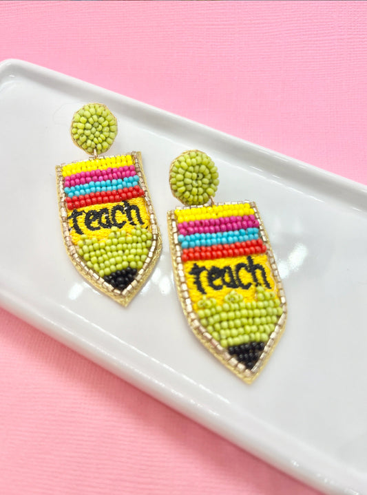 Teach Pencil Earrings
