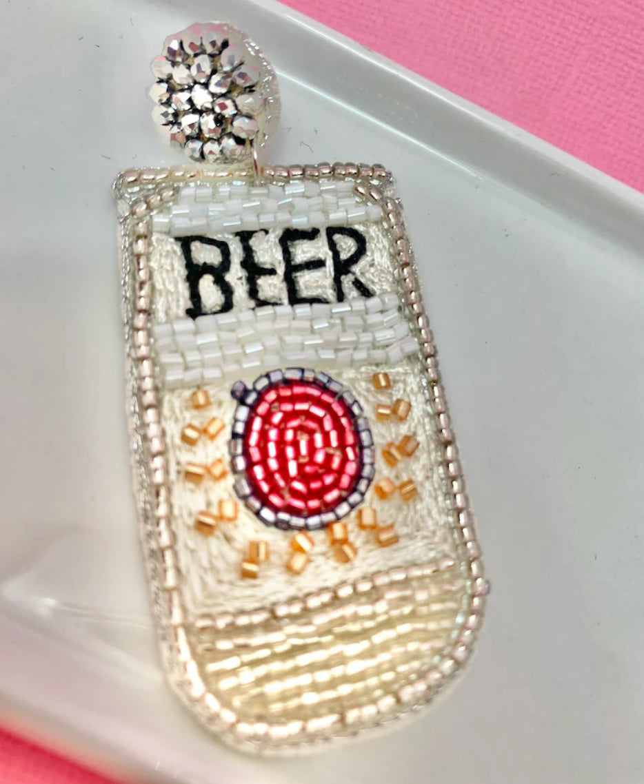 Beer Can Beaded Earrings