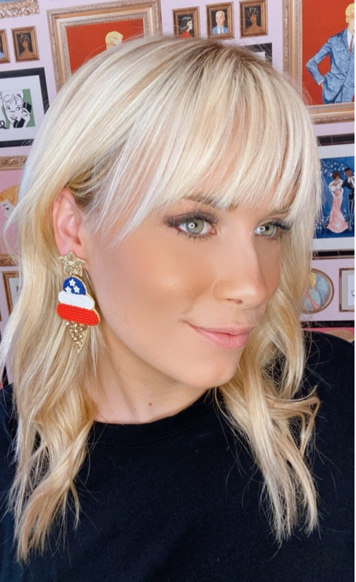 Patriotic Ice Cream America Earrings