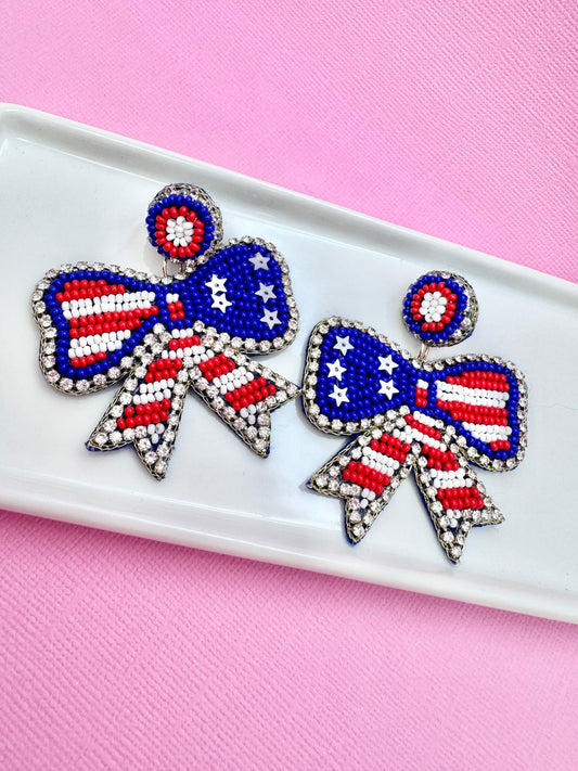 America Bow Earrings