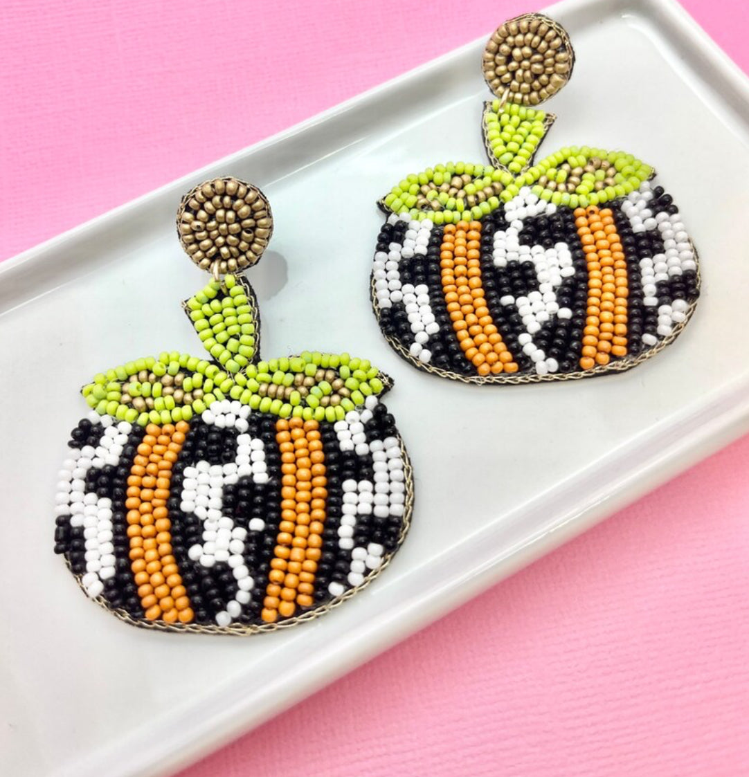 Leopard Pumpkin Earrings