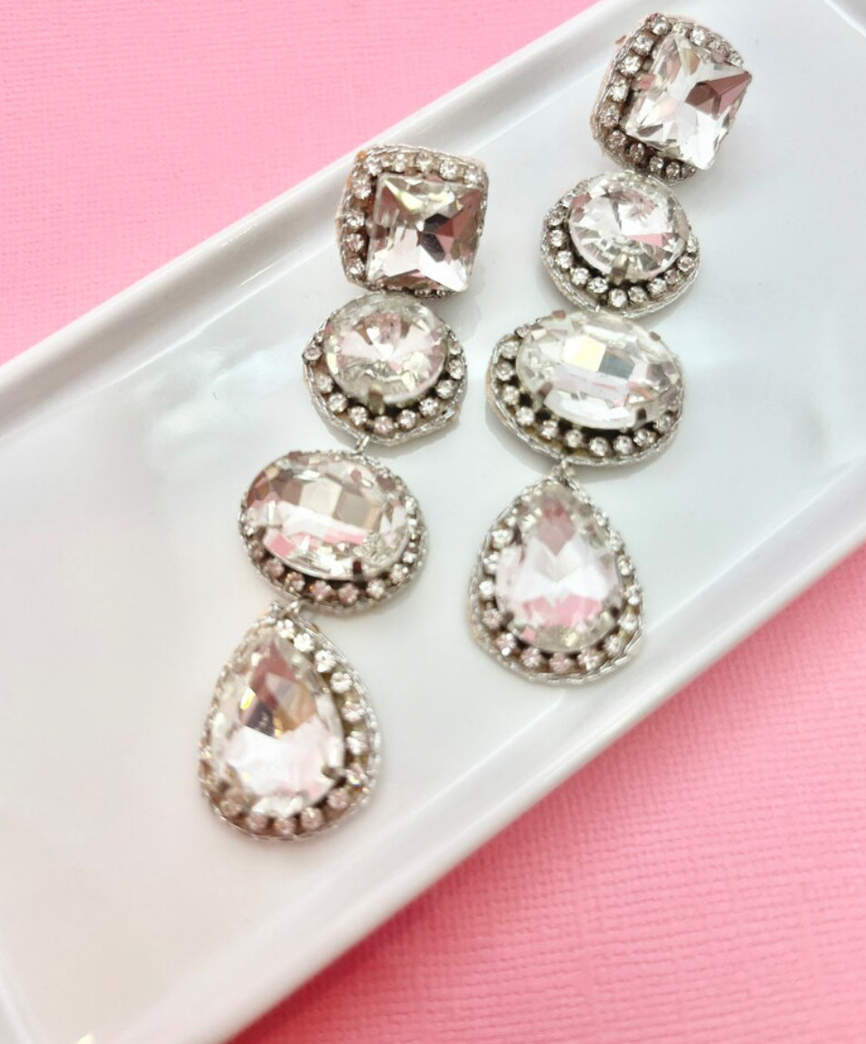 Crystal Bling Drop Earrings