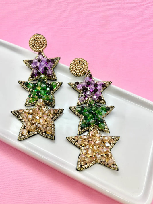 Mardi Gras Star Earrings