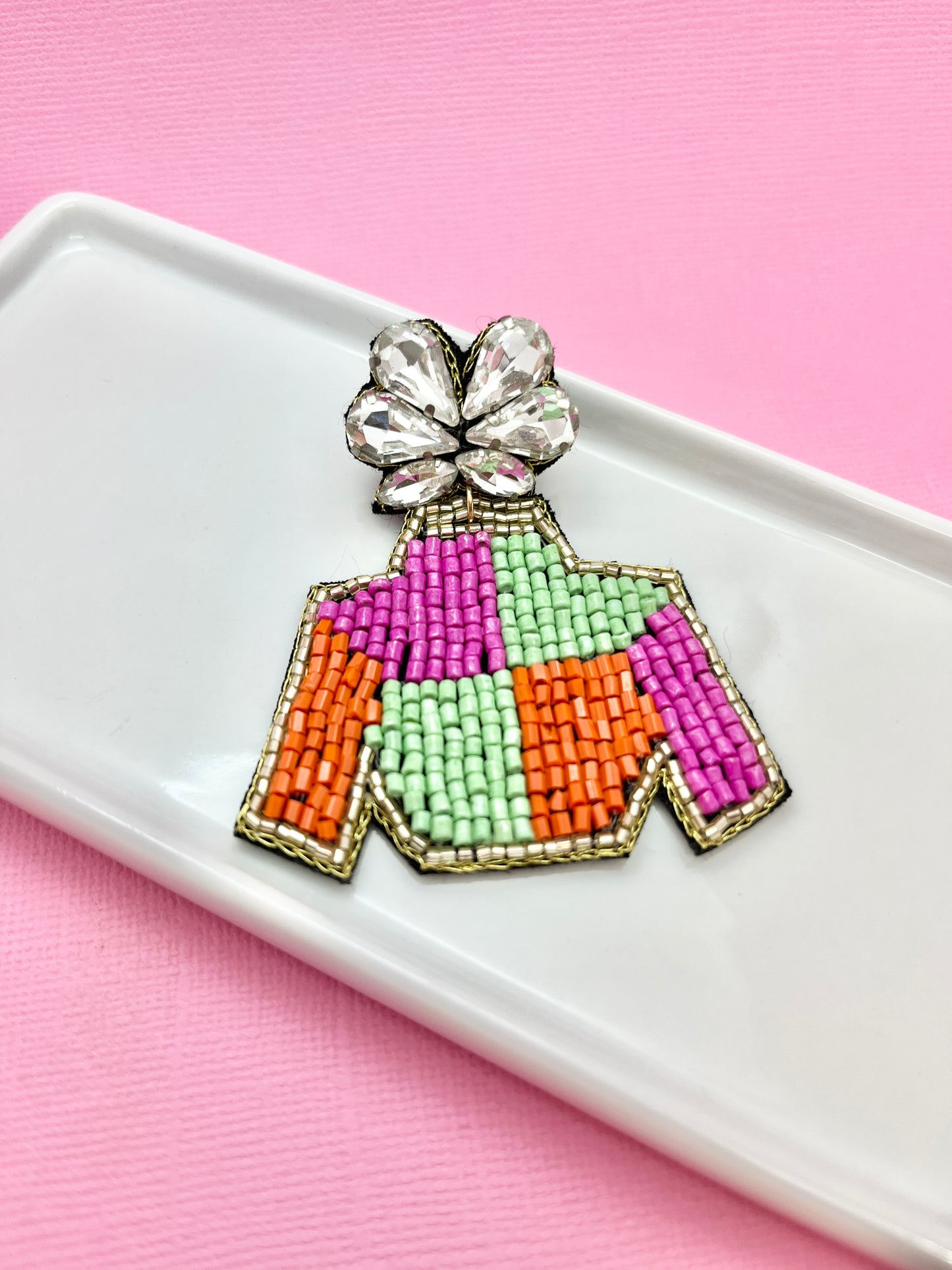 Derby Jacket Beaded Earrings
