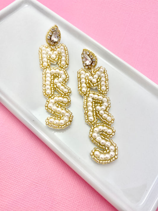 MRS Pearl Beaded Earrings