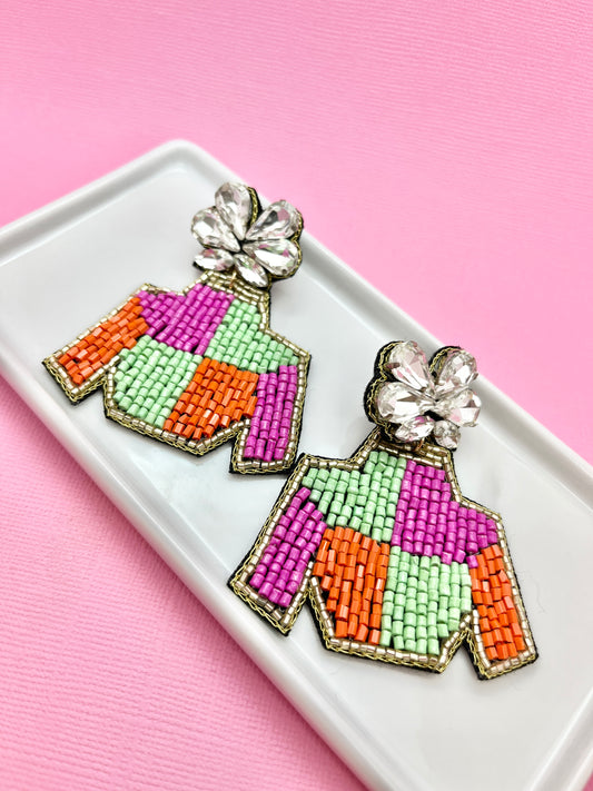 Derby Jacket Beaded Earrings
