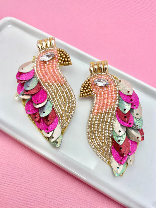 Pretty Bird Pastel Beaded Earrings