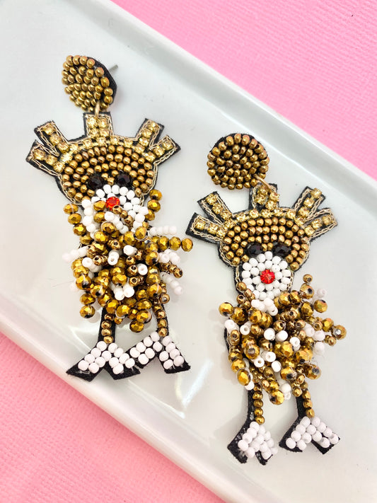 Rudolph Beaded Christmas Earrings