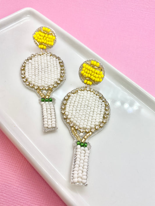 Tennis Queen Beaded Earringd